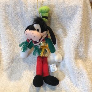 Vintage Disney, goofy, sleigh, bells, plush hanging ornament